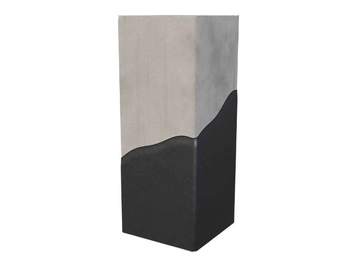 A concrete column partly wrapped with carbon fiber strengthening