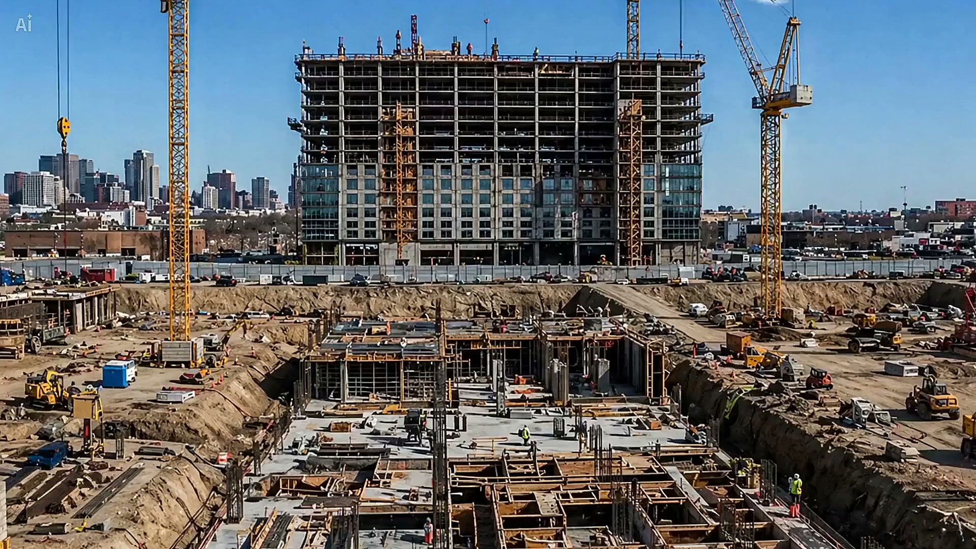 SHM360 wireless concrete monitoring sensors installed on a construction site